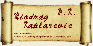 Miodrag Kaplarević vizit kartica